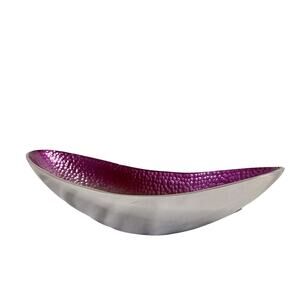 Iridescent Hues Of Purple Hammered Console Bowl